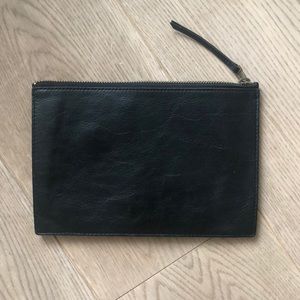 Madewell leather pouch clutch black